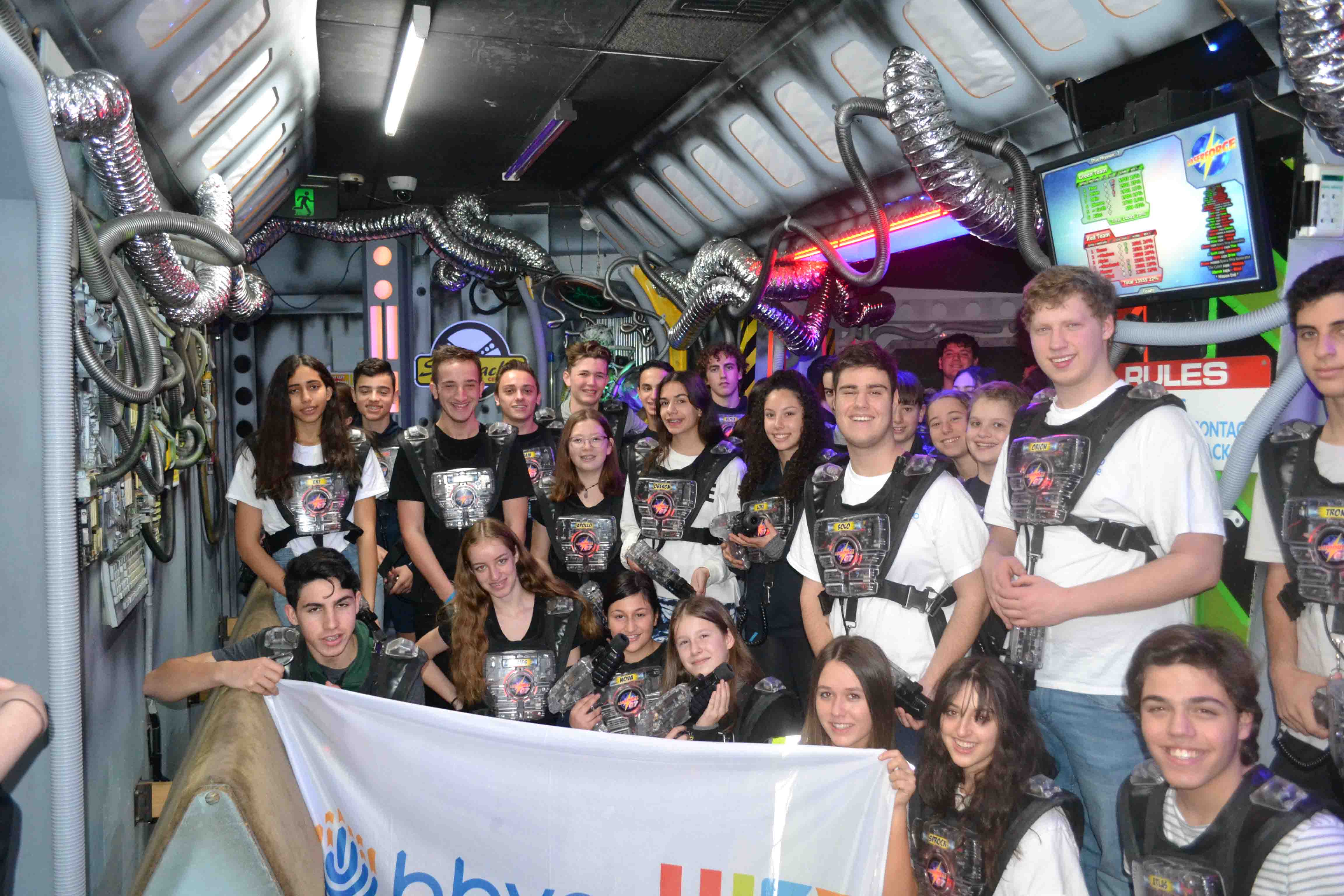 Group of people celebrating on stage