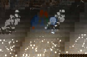 Group of people celebrating on stage