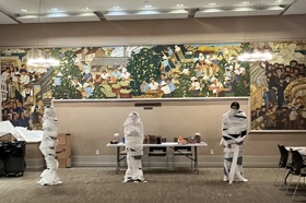 Group of people celebrating on stage