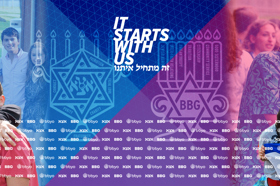 Group of people celebrating on stage