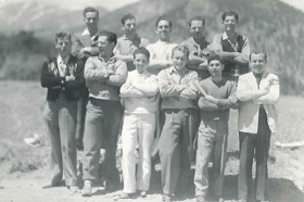 Group of people celebrating on stage