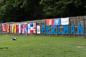 Group of people celebrating on stage