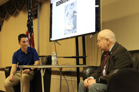 Group of people celebrating on stage