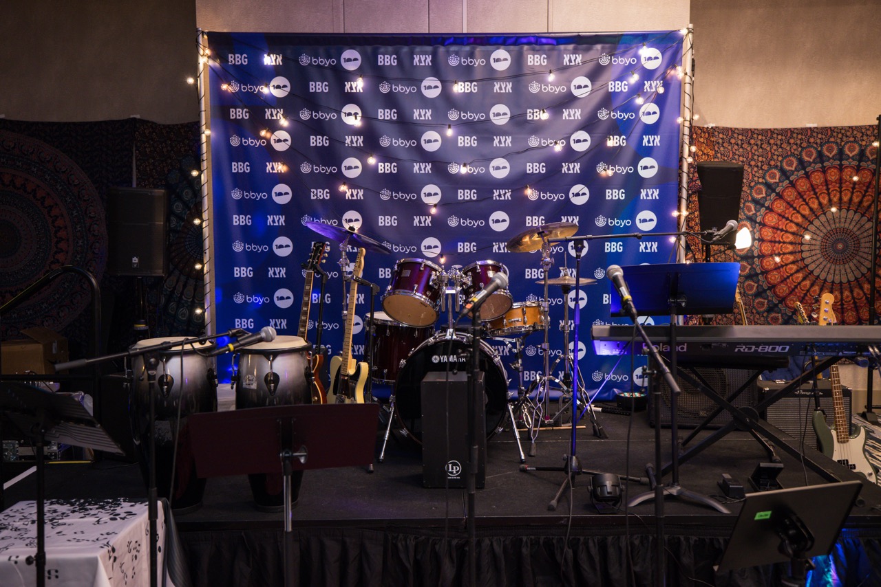 Group of people celebrating on stage
