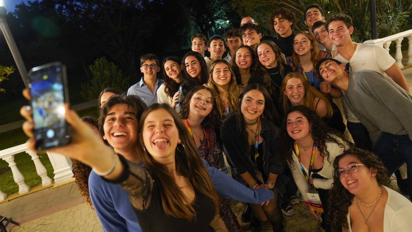 Group of people celebrating on stage