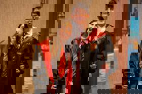 Group of people celebrating on stage