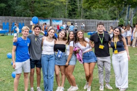 Group of people celebrating on stage