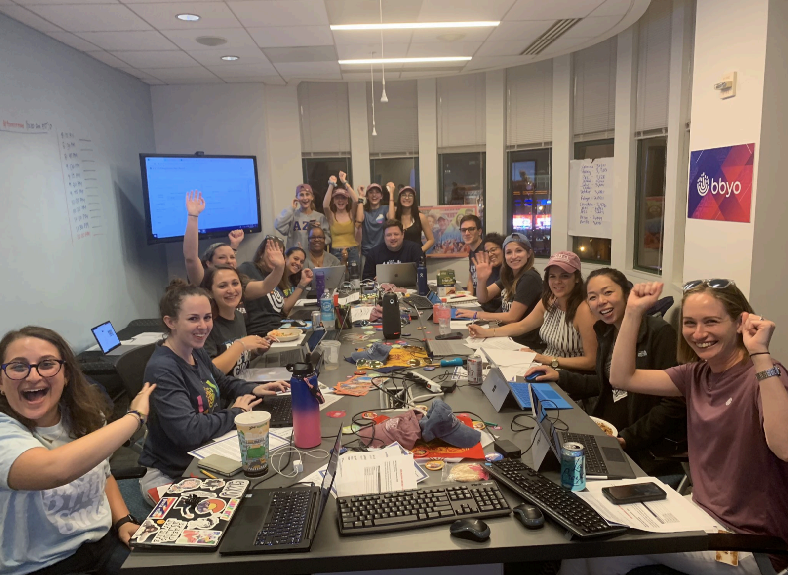 Group of people celebrating on stage