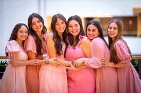 Group of people celebrating on stage