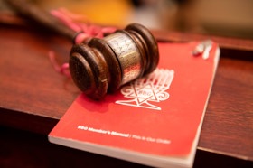 Group of people celebrating on stage