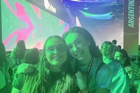 Group of people celebrating on stage