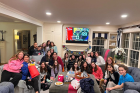 Group of people celebrating on stage