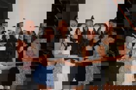 Group of people celebrating on stage