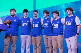 Group of people celebrating on stage