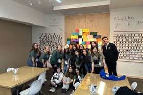 Group of people celebrating on stage