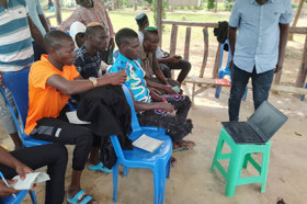 Group of people celebrating on stage