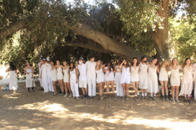 Group of people celebrating on stage