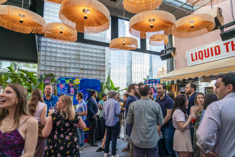 Group of people celebrating on stage