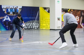 Group of people celebrating on stage