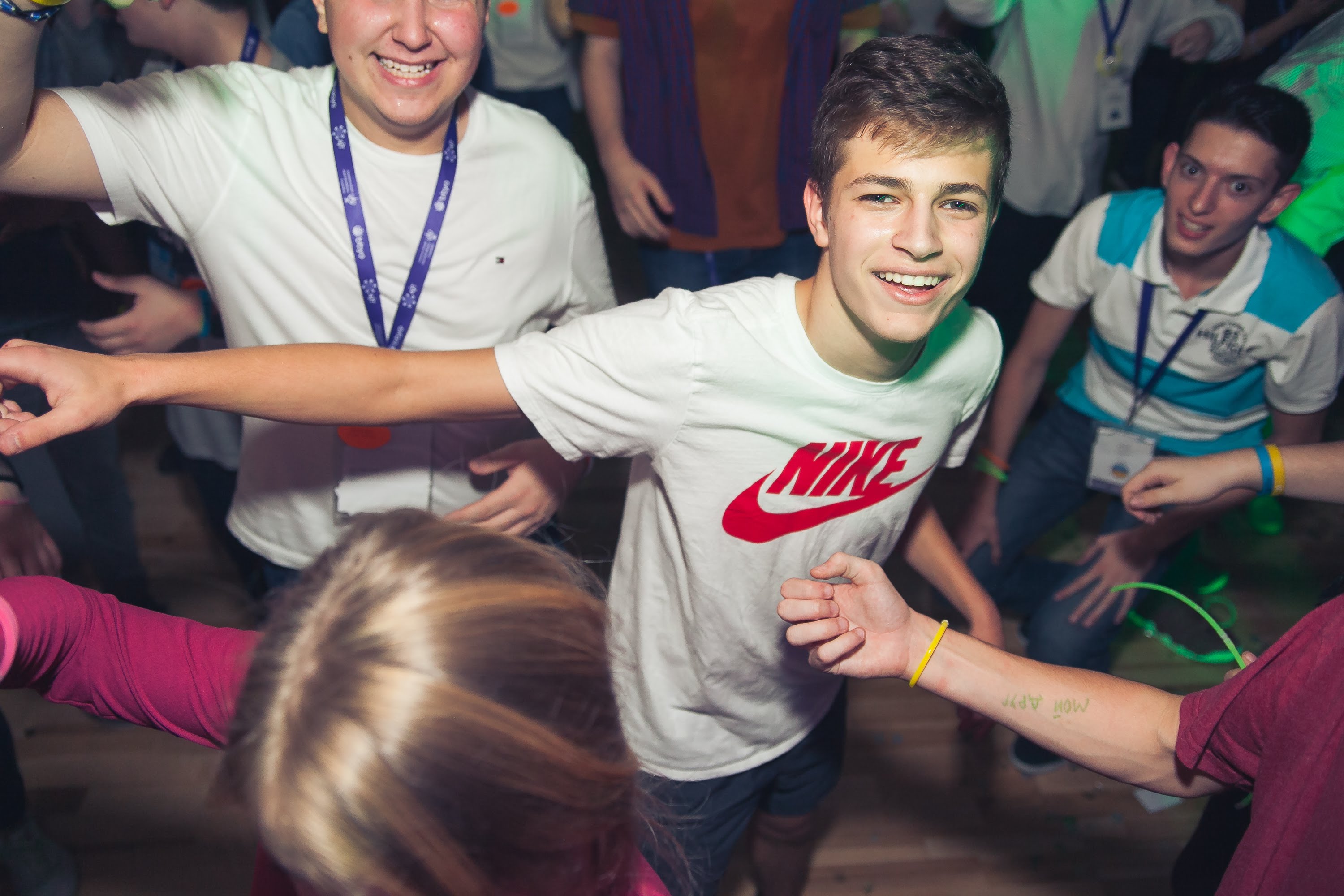 Group of people celebrating on stage