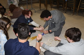 Group of people celebrating on stage