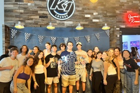 Group of people celebrating on stage