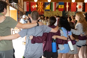 Group of people celebrating on stage