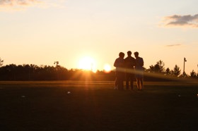 Group of people celebrating on stage
