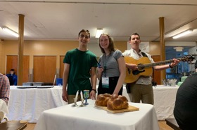 Group of people celebrating on stage